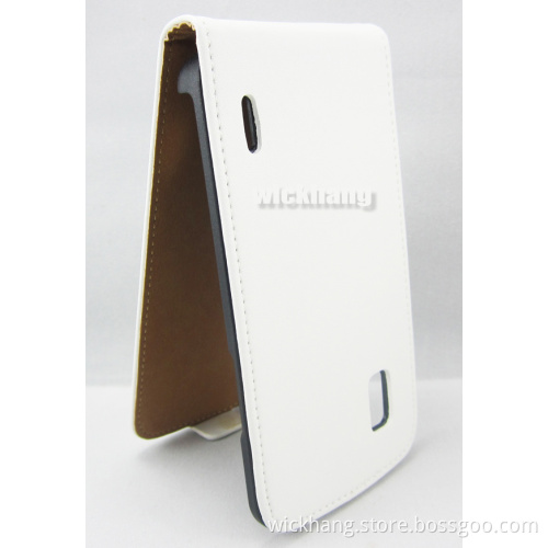 Genuine Real Leather Flip up Down Case for LG Google Nexus 4 E960